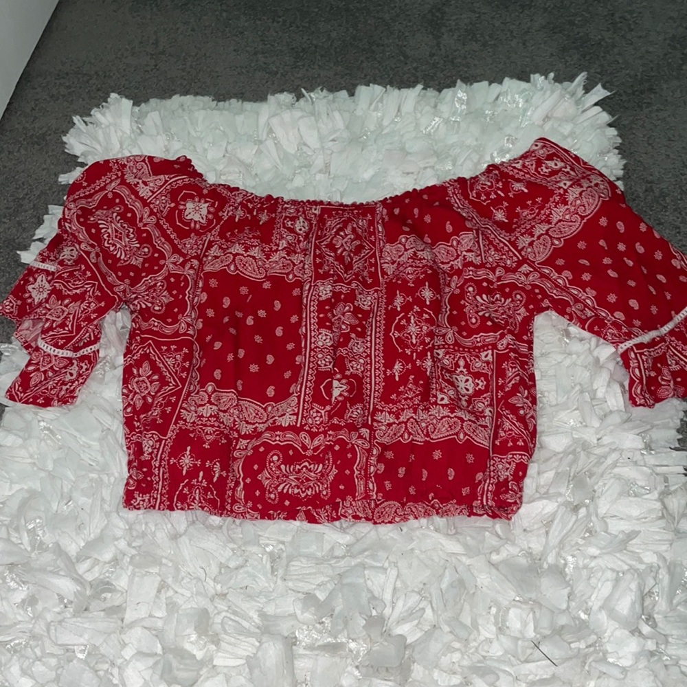 Forever 21 Red Bandana Print Size S Crop Top